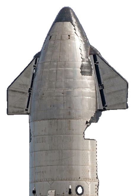 Starship September 28 vehicle, cut out
